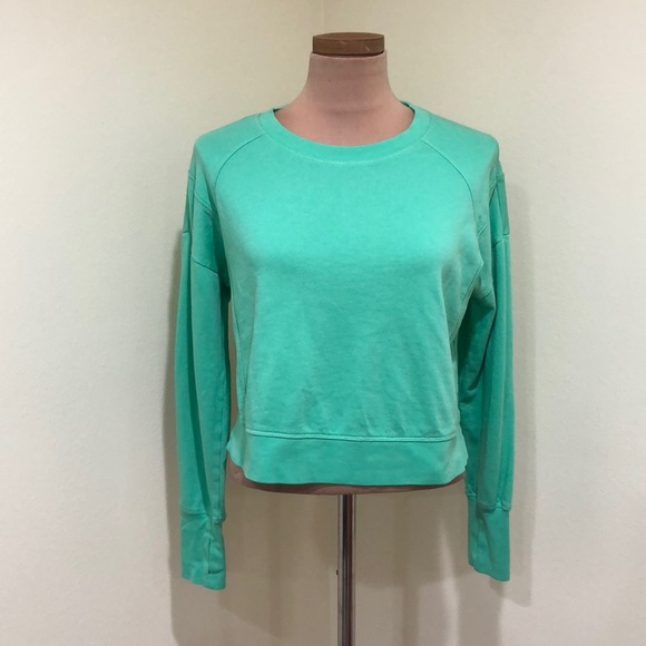 Sweaty Betty After Class Crop Sweatshirt Size Small Zest Green - Picture 2 of 9